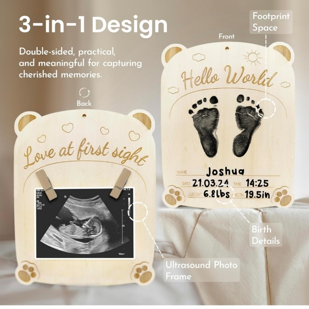 Baby Announcement Sign Memory Kit - Picture 2 of 7